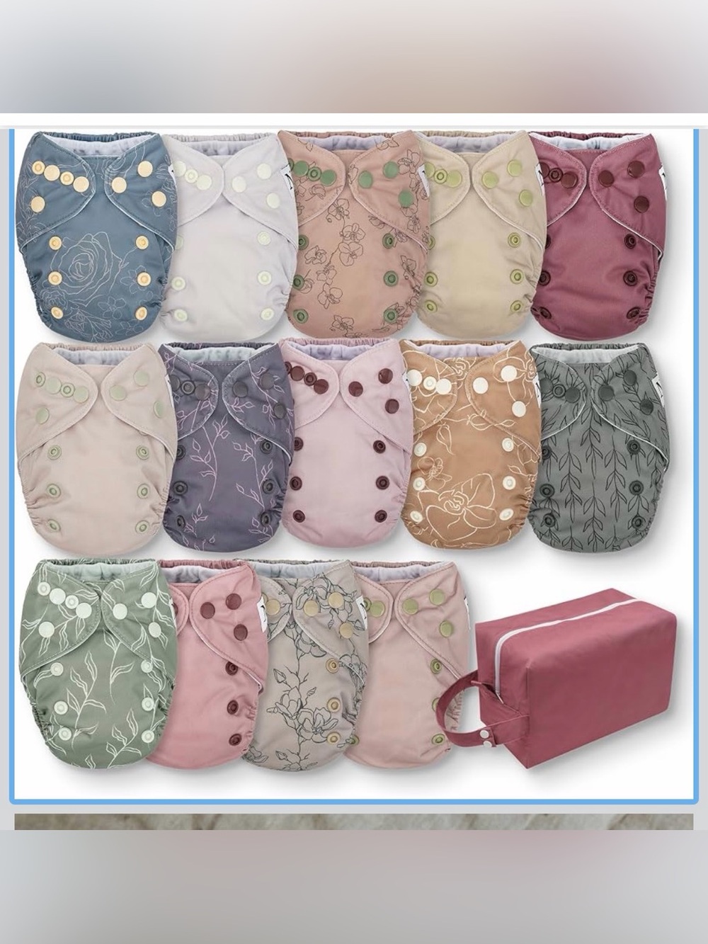 Nora's Nursery Newborn All in One Cloth Diapers | 14 Pack | Washable
Waterproof
